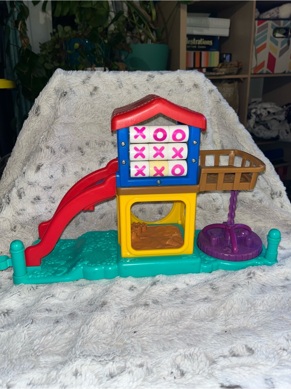 Fisher Price Little People Tic Tac Toe Park Slide 2003 Mattel Sound Works